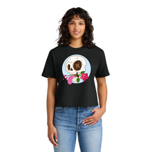 Load image into Gallery viewer, Women Boxy Tee: Skull & Rose