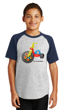Load image into Gallery viewer, Youth Raglan T-Shirt: Big Wheel for the Streets