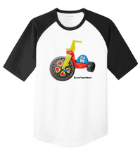 Load image into Gallery viewer, Youth Raglan T-Shirt: Big Wheel for the Streets