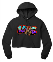 Load image into Gallery viewer, Women Cropped Hoodie: Love