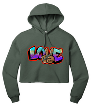 Load image into Gallery viewer, Women Cropped Hoodie: Love