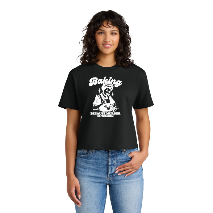 Women Boxy Tee: Baking is Good