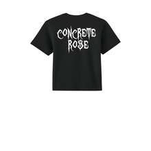 Load image into Gallery viewer, Women Boxy Tee: Skull &amp; Rose
