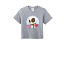 Load image into Gallery viewer, Women Boxy Tee: Skull &amp; Rose

