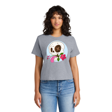 Load image into Gallery viewer, Women Boxy Tee: Skull &amp; Rose
