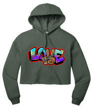 Load image into Gallery viewer, Women Cropped Hoodie: Love
