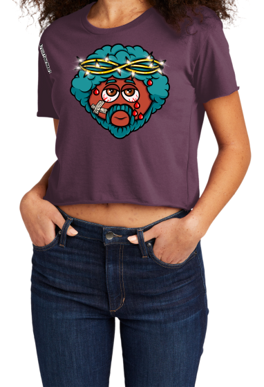 Women Cropped T-Shirt: Black Jesus